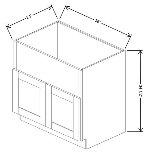 Fabuwood Allure Galaxy Frost Farm Sink Base 36"W Cabinet