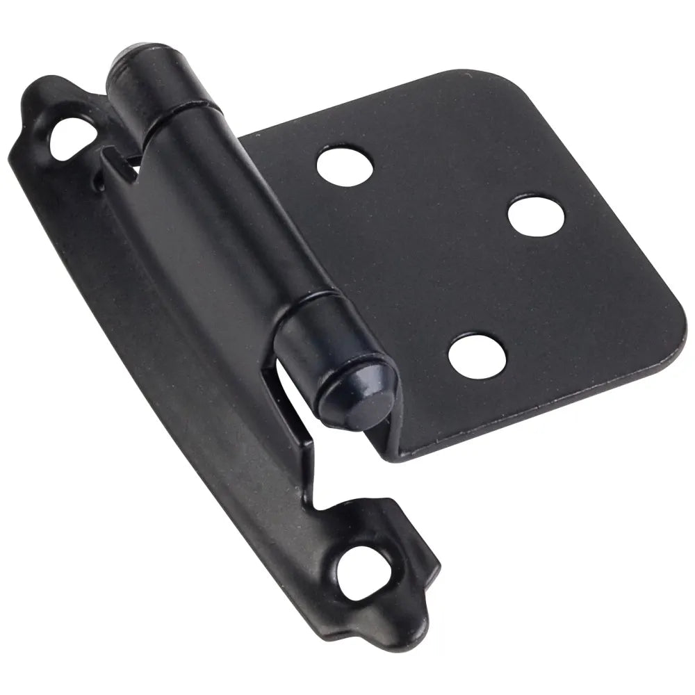 Decorative Self-closing Overlay Hinge, Face Frame Mount - Black