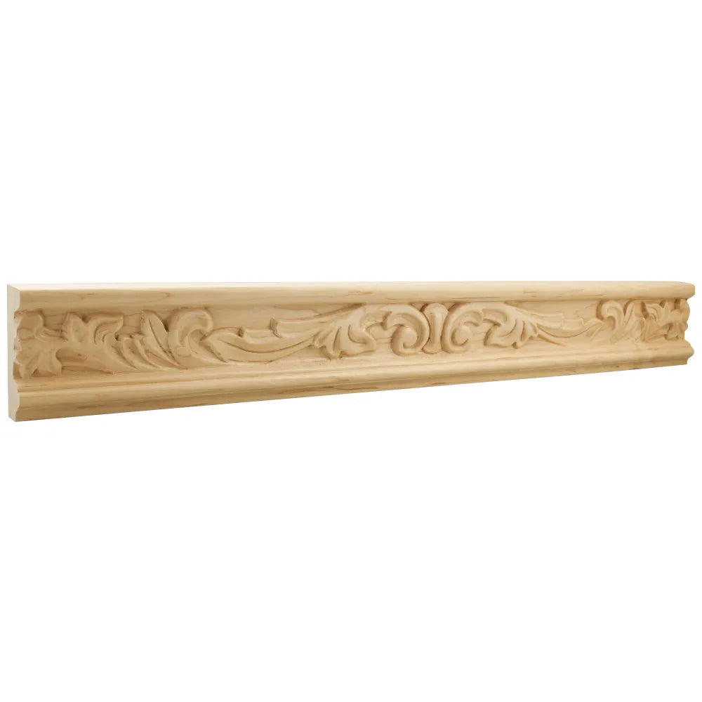 1" D x 3" H Hard Maple Acanthus Leaf Hand Carved Moulding