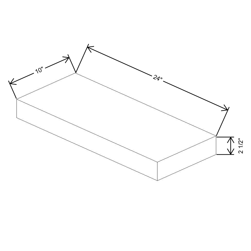 Fabuwood Allure Galaxy Frost Floating Shelf 24"W x 10"D x 2.5"T with LED