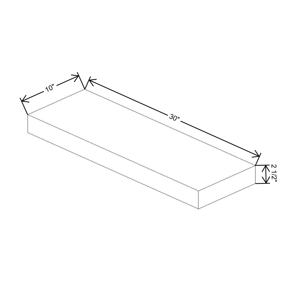 Fabuwood Allure Galaxy Frost Walnut Floating Shelf 30"W X 10"D X 2.5"T with LED