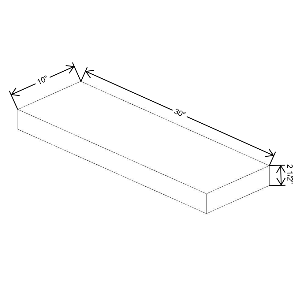 Fabuwood Allure Galaxy Frost Floating Shelf 30"W x 10"D x 2.5"T with LED