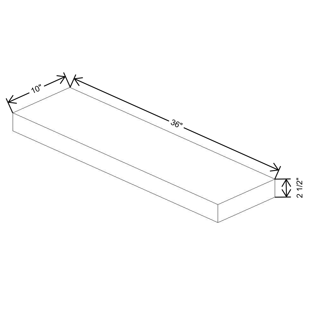 Fabuwood Allure Galaxy Frost Timber Floating Shelf 36"W X 10"D X 2.5"T with LED