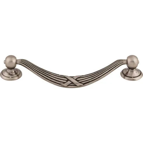 Ribbon & Reed Drop Pull 5 1/16 Inch (c-c) - Pewter Antique