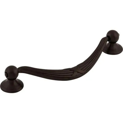 Ribbon & Reed Drop Pull 5 1/16 Inch (c-c) - Oil Rubbed Bronze