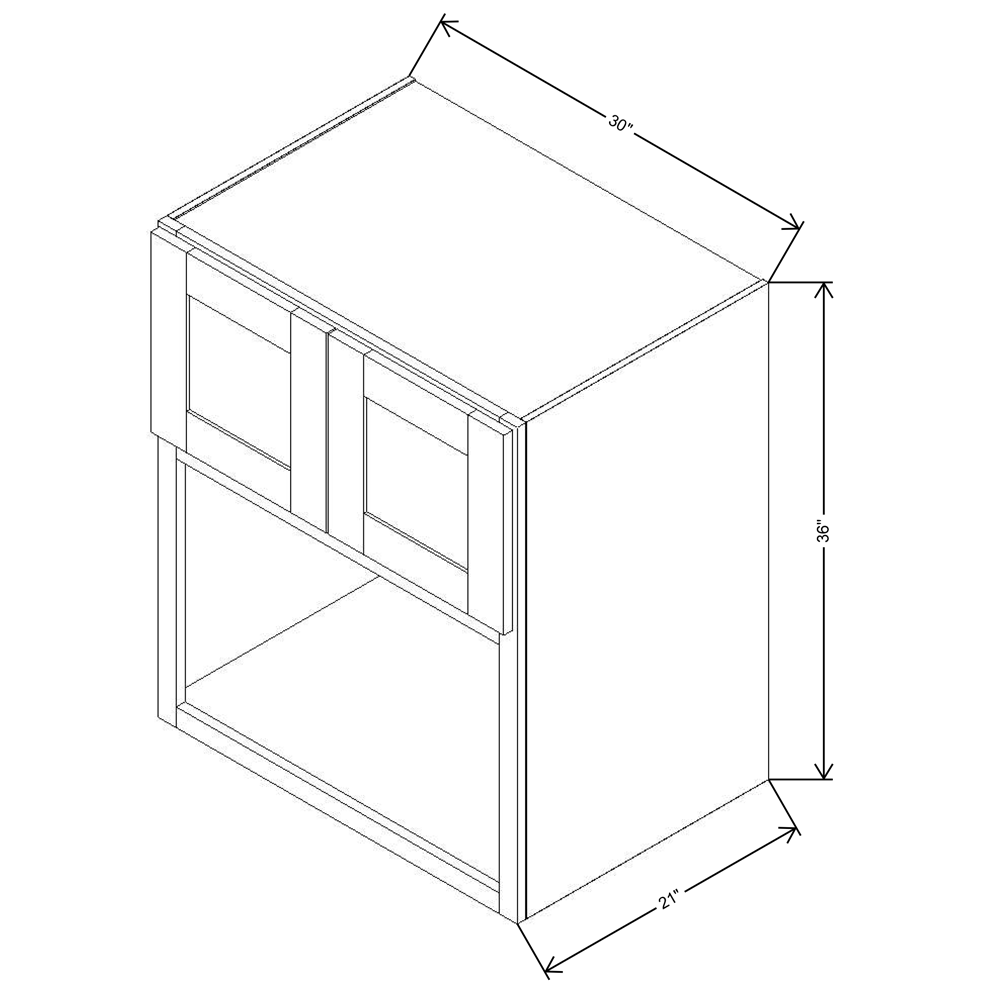 Fabuwood Allure Galaxy Frost Wall 36” H Microwave 30"W x 21”D Cabinet