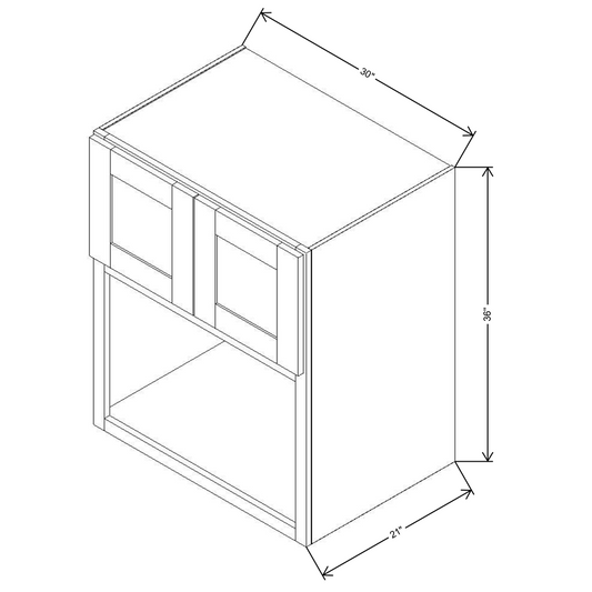 Fabuwood Allure Galaxy Frost Wall 36” H Microwave 30"W x 21”D Cabinet
