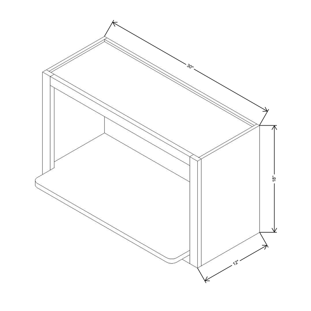 Fabuwood Allure Galaxy Frost Wall Microwave w/Shelf 30"W x 18”H Cabinet