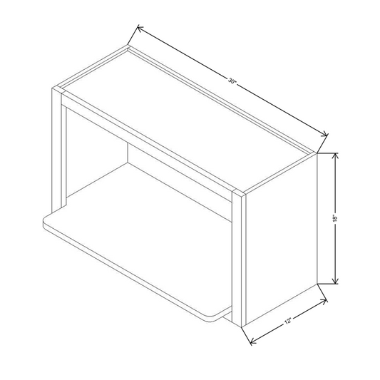 Fabuwood Allure Galaxy Frost Wall Microwave w/Shelf 30"W x 18”H Cabinet