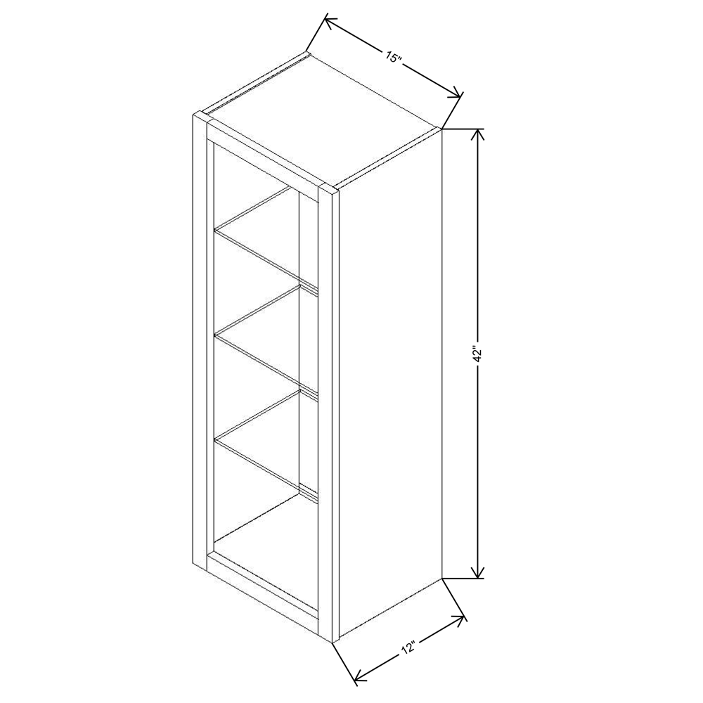 Fabuwood Allure Galaxy Frost 15"W X 42"H Wall No Door