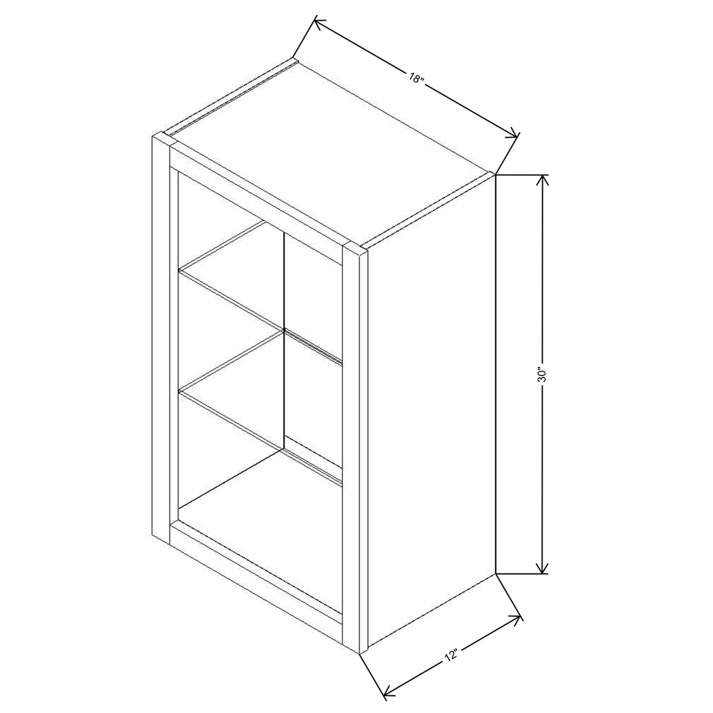 Fabuwood Allure Galaxy Frost 18"W X 30"H Wall No Door