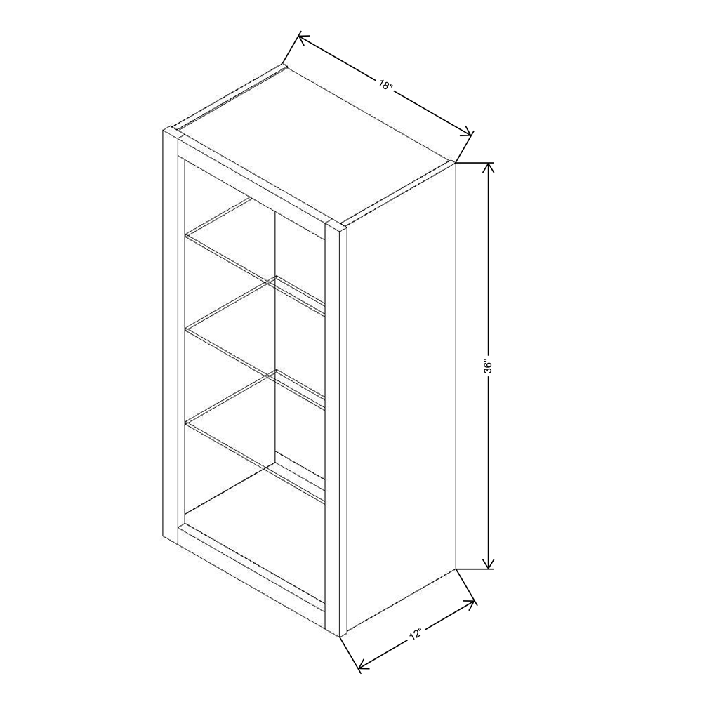 Fabuwood Allure Galaxy Frost 18"W X 36"H Wall No Door