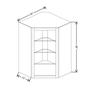 Fabuwood Allure Galaxy Frost 24"W X 36"H   Corner Wall No Door