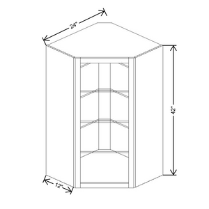 Fabuwood Allure Galaxy Frost 24"W X 42"H Corner Wall No Door