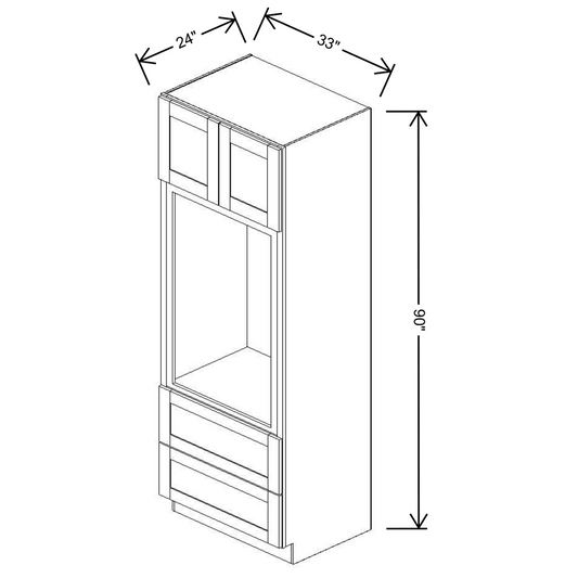 Fabuwood Allure Galaxy Frost Combo Oven 33"W x 90”H Cabinet