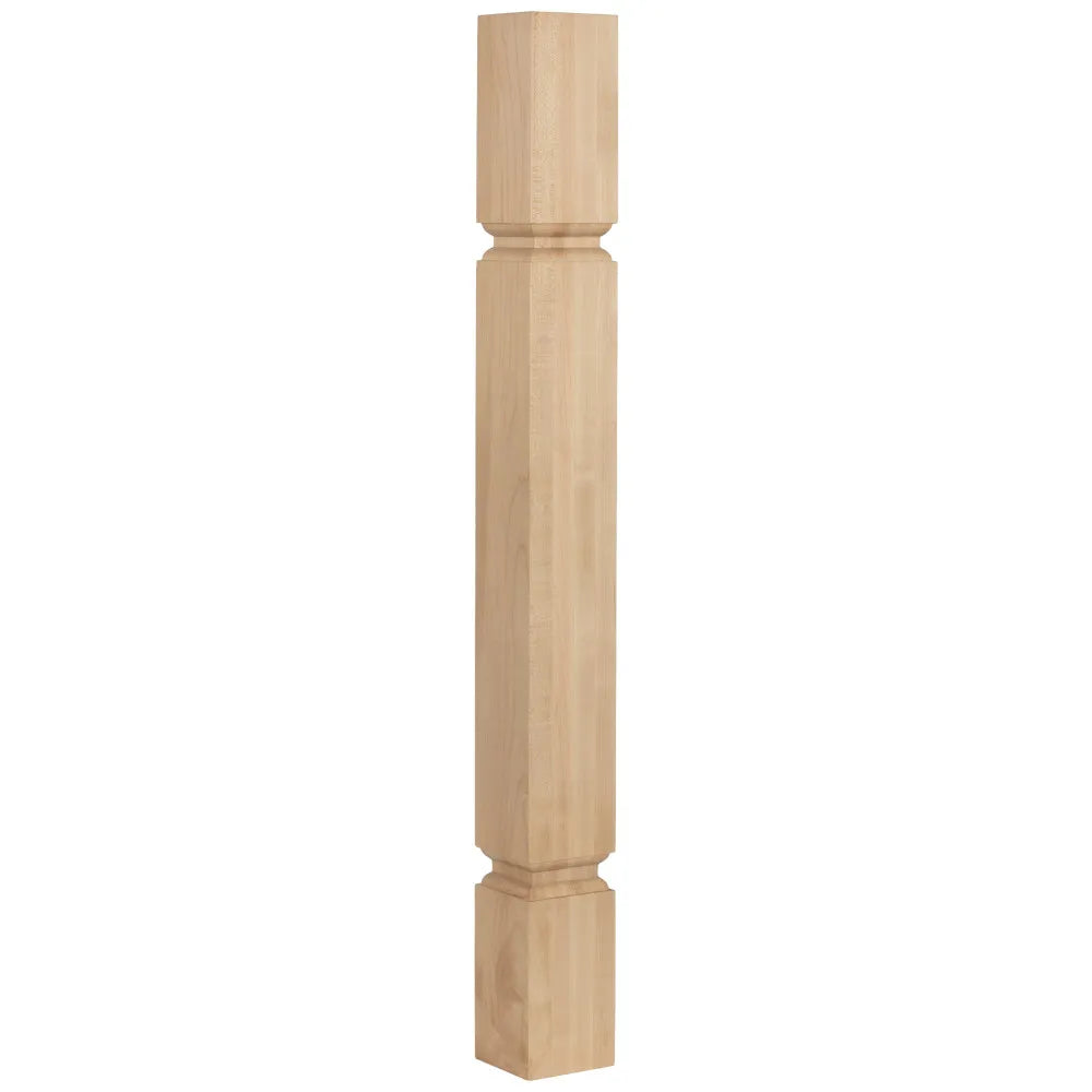 3-1/2" W x 3-1/2" D x 35-1/2" H Hard Maple Minimal Transitional Post