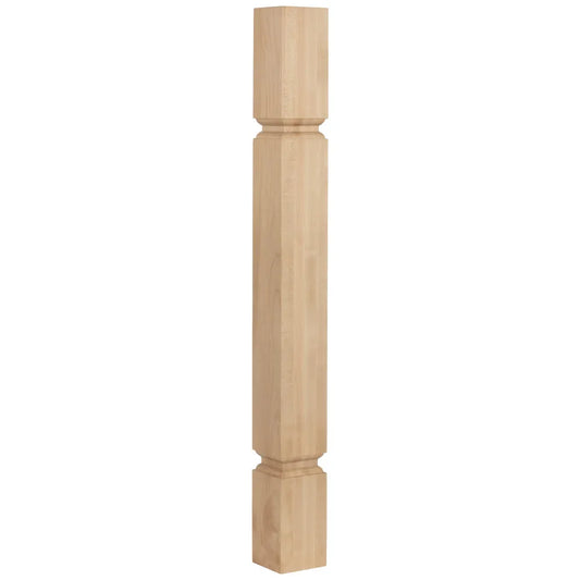 3-1/2" W x 3-1/2" D x 35-1/2" H White Oak Minimal Transitional Post