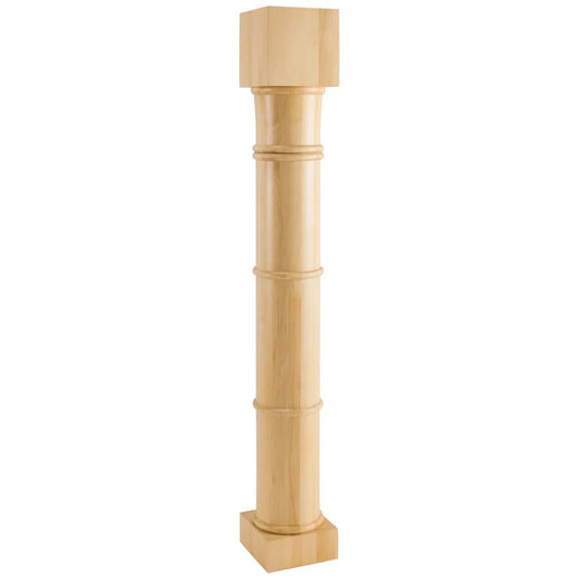 5" W x 5" D x 35-1/2" H Rubberwood Bamboo Post