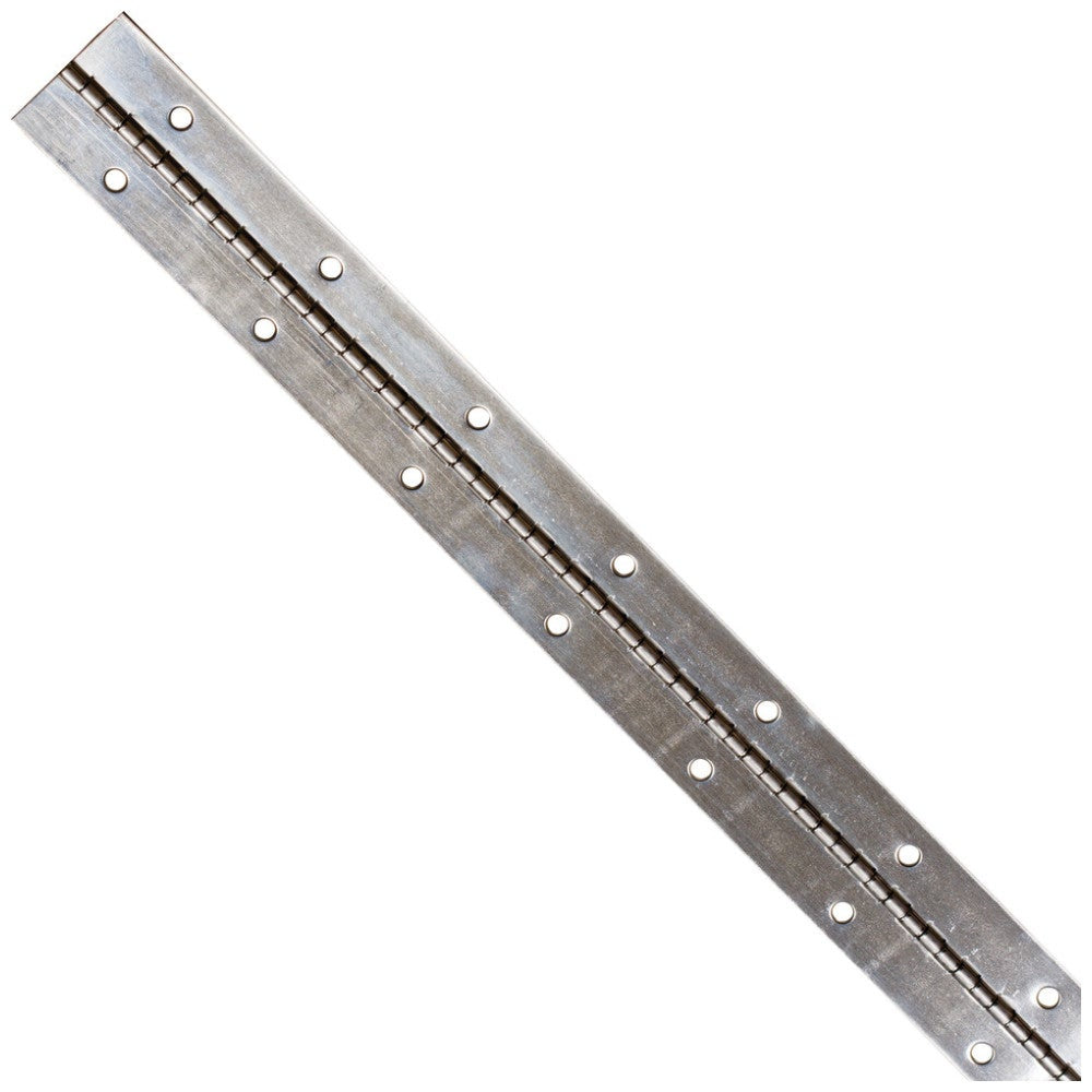 Bright Nickel 1-1/2" 21 Gauge Steel Piano Hinge in 6 ft Length