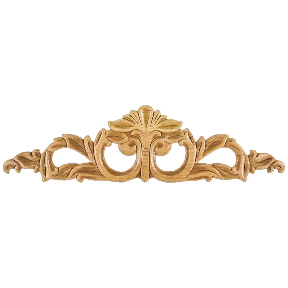 20-1/8" W x 5/16" D x 5-3/8" H Pressed Rubberwood Acanthus Onlay