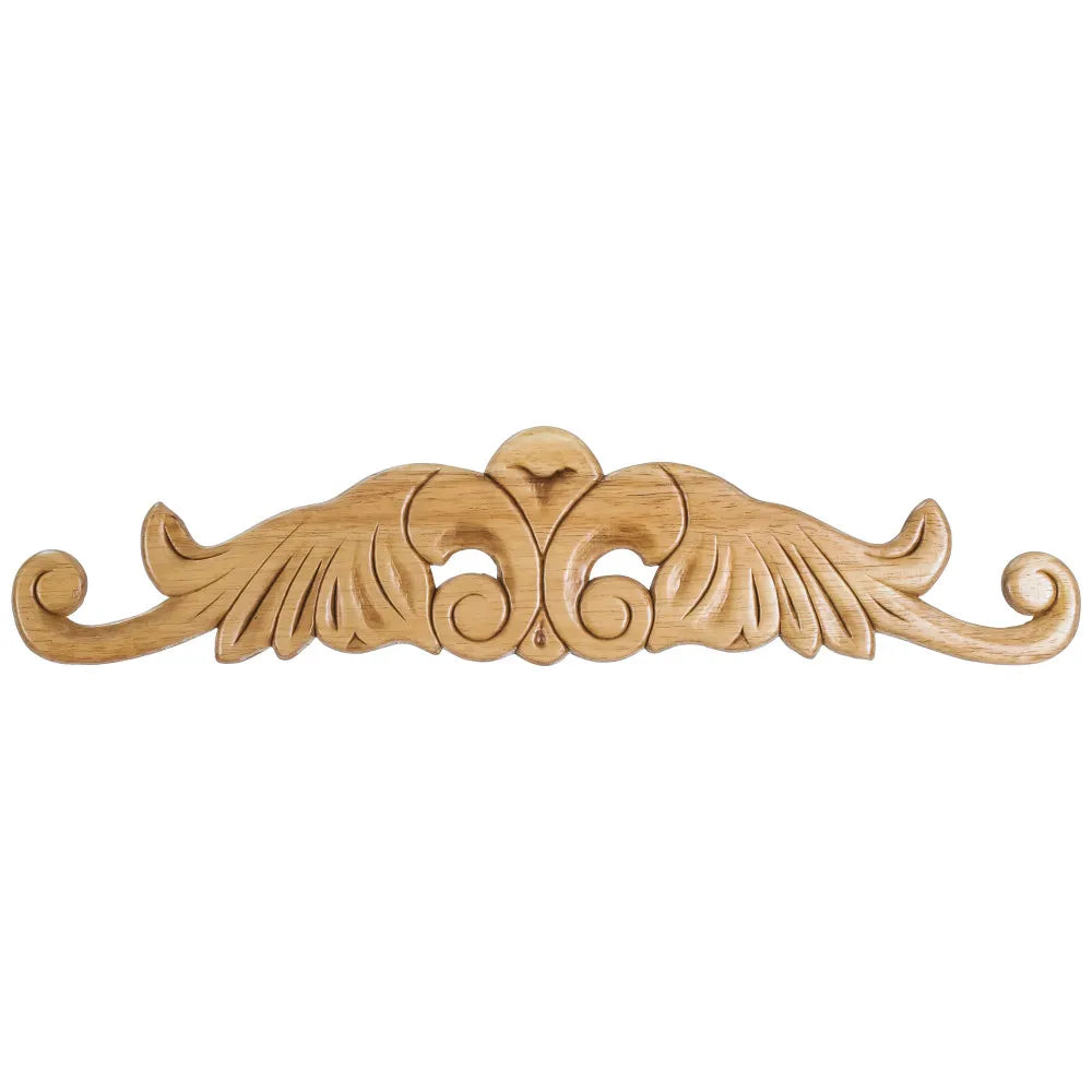 20-1/4" W x 5/16" D x 4-1/2" H Pressed Rubberwood Art Nouveau Onlay