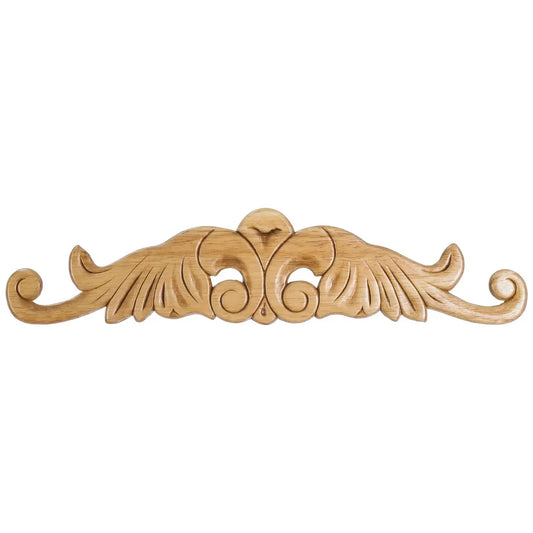 20-1/4" W x 5/16" D x 4-1/2" H Pressed Rubberwood Art Nouveau Onlay