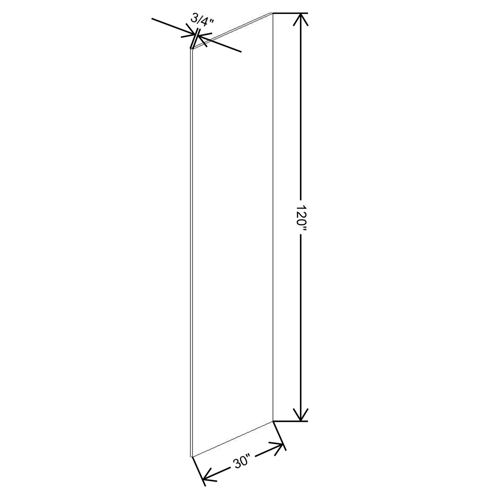 Fabuwood Allure Galaxy Frost 3/4"W - 30"D X 120"H Refrigerator End Panel