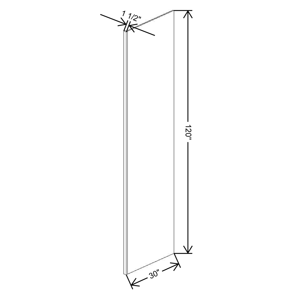 Fabuwood Allure Galaxy Frost 1 1/2"W - 30"D X 120"H Refrigerator End Panel