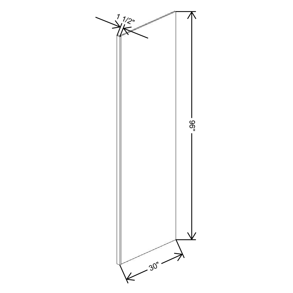 Fabuwood Allure Galaxy Frost 1 1/2"W - 30"D X 96"H Refrigerator End Panel