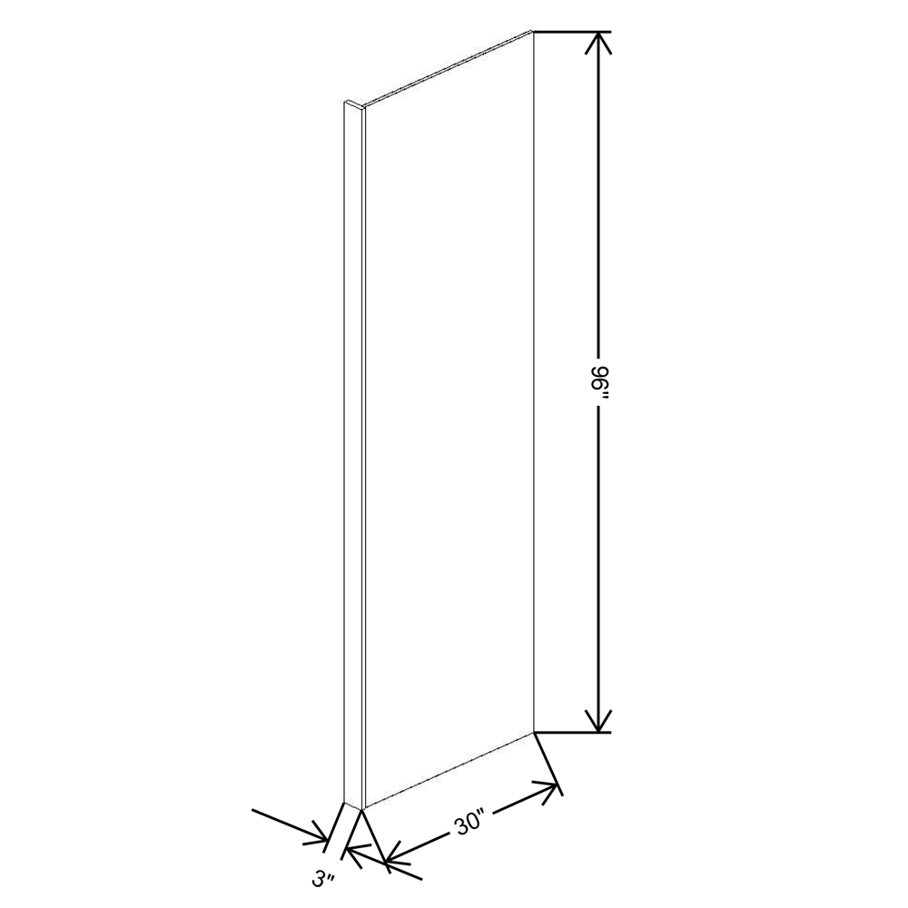 Fabuwood Allure Galaxy Frost 3"W X 30"D X 96"H Refrigerator End Panel