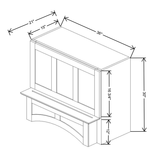 Fabuwood Allure Galaxy Frost 3-Panel Arched Hood 36"W