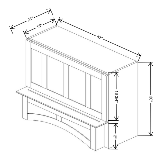 Fabuwood Allure Galaxy Frost 4-Panel Arched Hood 42"W