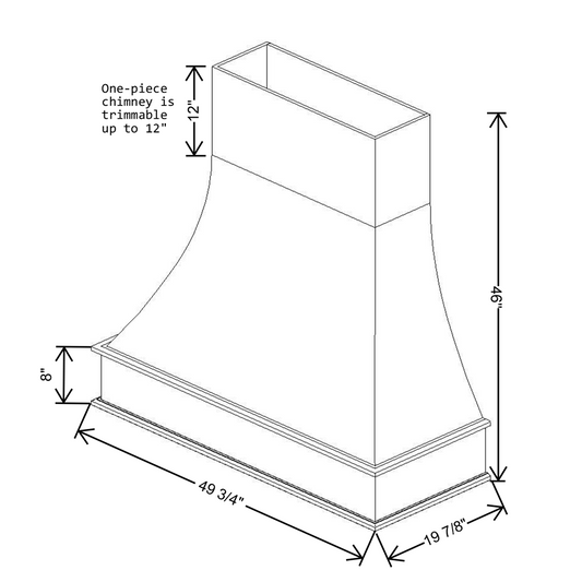 Fabuwood Allure Galaxy Walnut Curved Artisan Hood 48"W