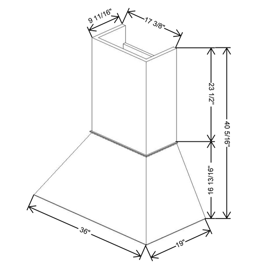 Fabuwood Allure Galaxy Frost Euro Hood 36"W