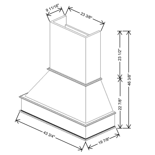 Fabuwood Allure Galaxy Frost Signature Hood 42"W