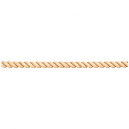 3/16" D x 3/8" H Hard Maple Tight Twist Half Round Rope Moulding