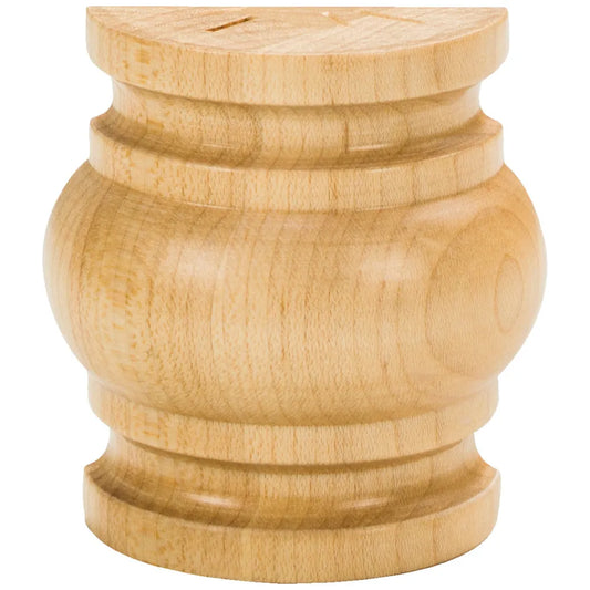 2-3/4" W x 1-3/8" D x 3" H Hard Maple Half Round Spool Splice