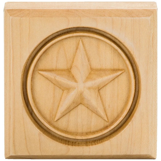 4" W x 7/8" D x 4" H Maple Star Rosette