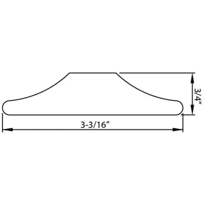 3/4" D x 3-3/16" H Hard Maple Stemware Rail Moulding