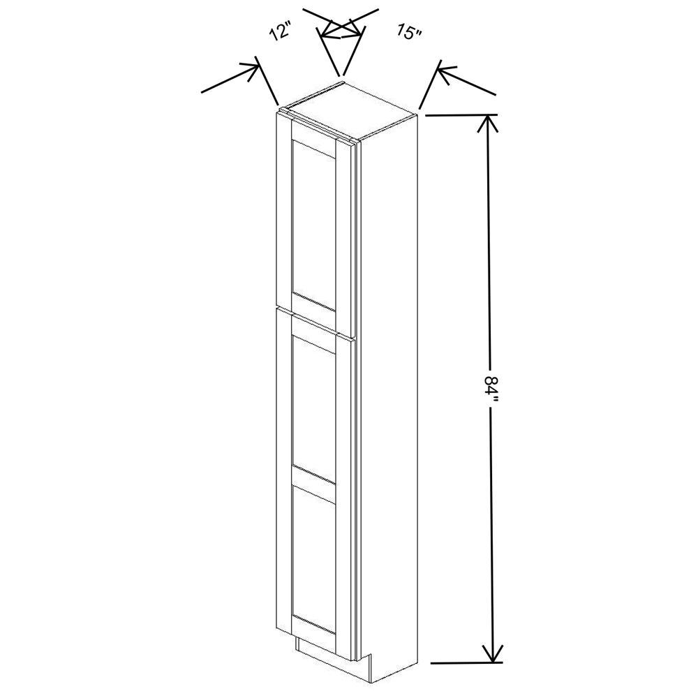 Fabuwood Allure Galaxy Frost Tall Pantry 15"W x 84”H x 12”D Cabinet