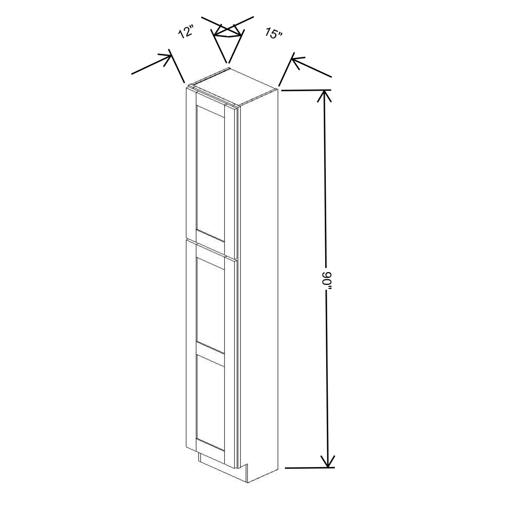 Fabuwood Allure Galaxy Frost Tall Pantry 15"W x 90”H x 12”D Cabinet