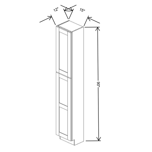 Fabuwood Allure Galaxy Frost Tall Pantry 15"W x 90”H x 12”D Cabinet