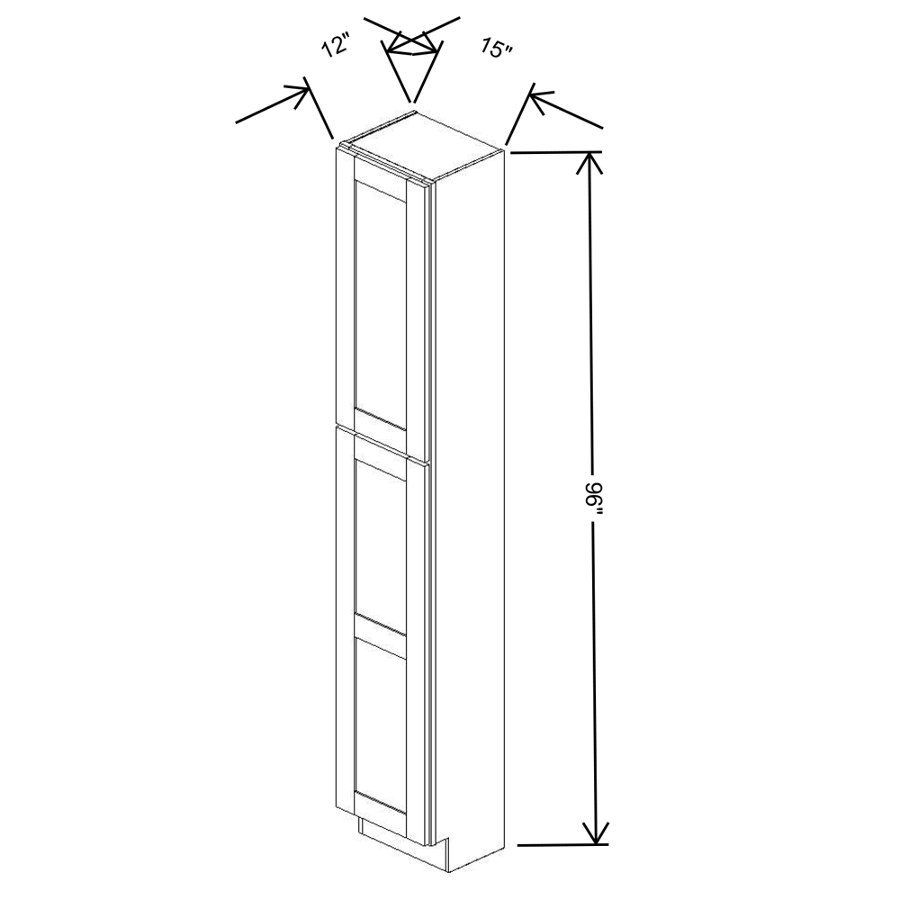 Fabuwood Allure Galaxy Frost Tall Pantry 15"W x 96”H x 12”D Cabinet