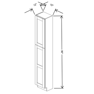 Fabuwood Allure Galaxy Frost Tall Pantry 15"W x 96”H x 12”D Cabinet