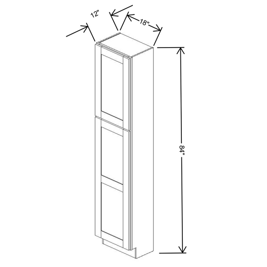 Fabuwood Allure Galaxy Frost Tall Pantry 18"W x 84”H x 12”D Cabinet
