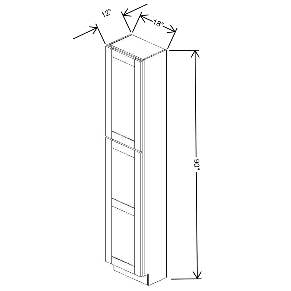 Fabuwood Allure Galaxy Frost Tall Pantry 18"W x 90”H x 12”D Cabinet