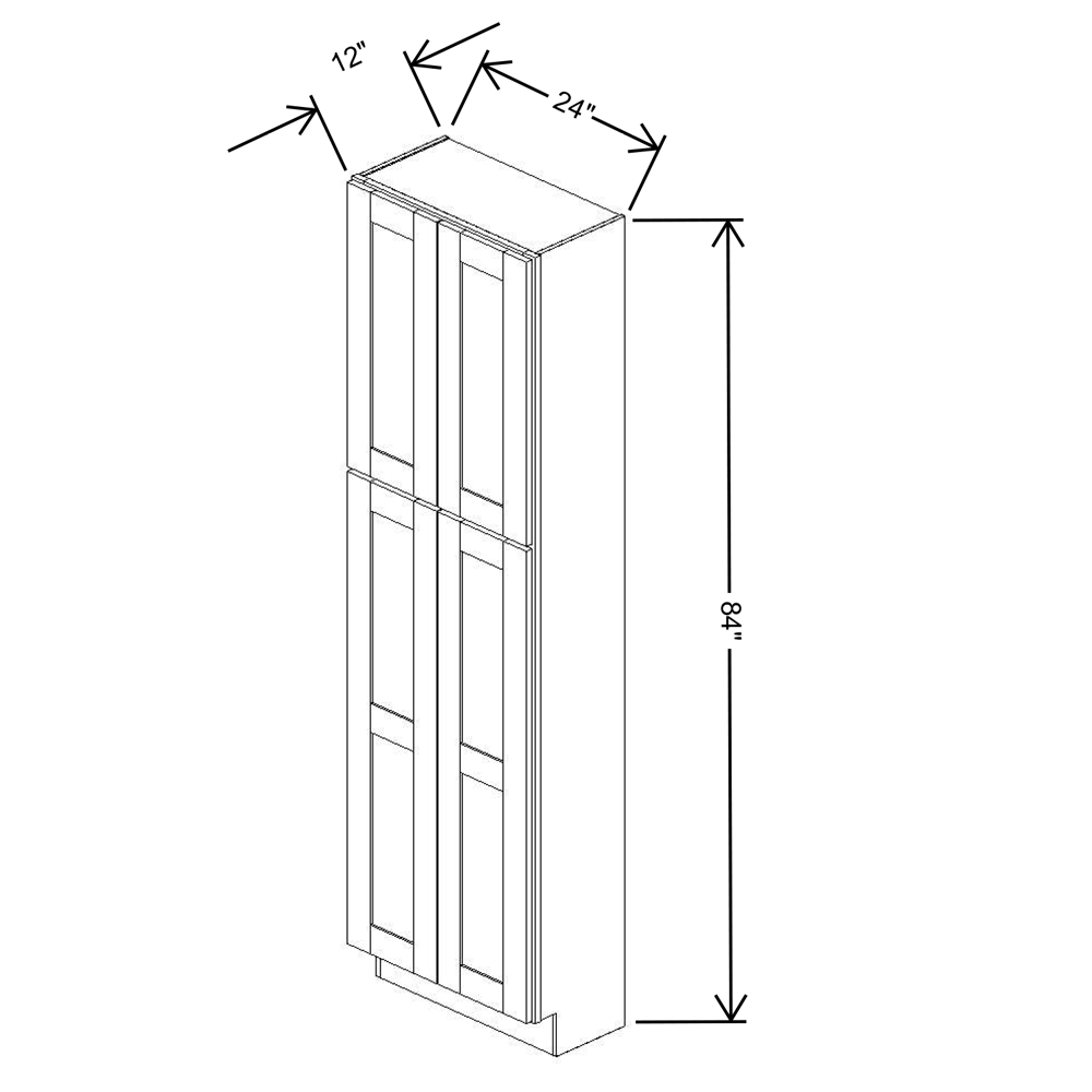 Fabuwood Allure Galaxy Frost Tall Pantry 24"W x 84”H x 12”D Cabinet