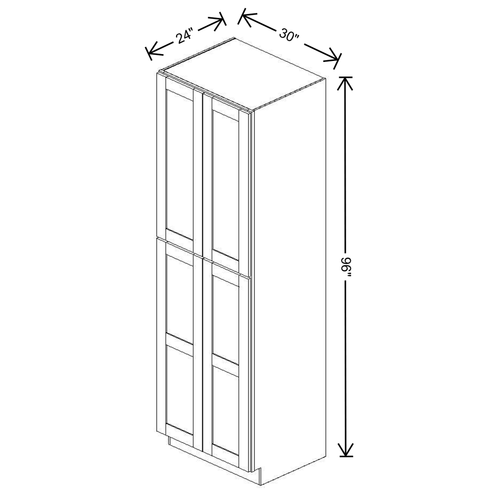 Fabuwood Allure Galaxy Frost Tall Pantry 30"W x 96”H Cabinet