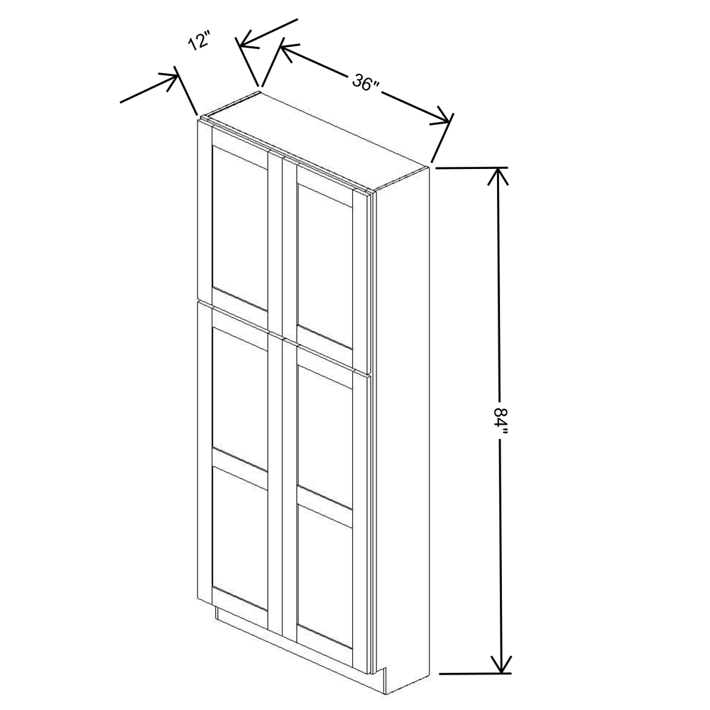 Fabuwood Allure Galaxy Frost Tall Pantry 36"W x 84”H x 12”D Cabinet