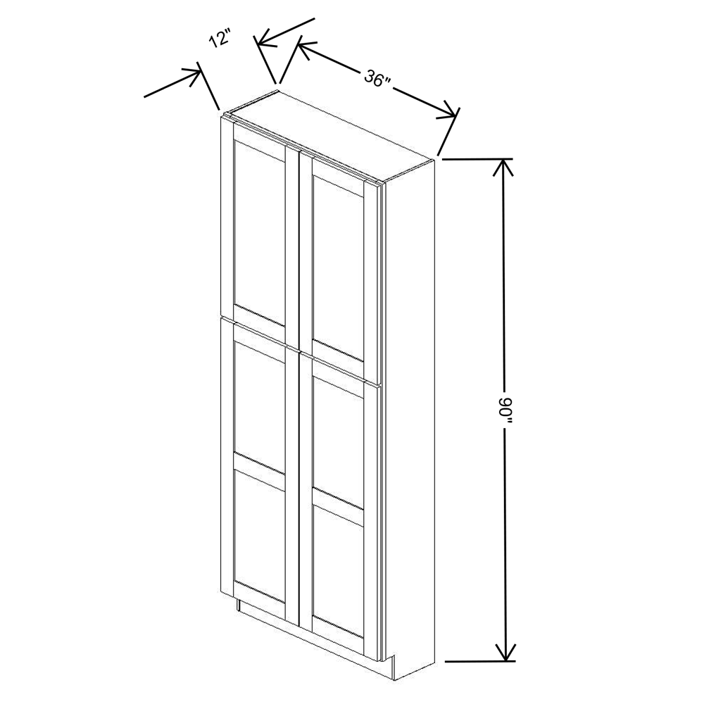 Fabuwood Allure Galaxy Frost Tall Pantry 36"W x 90”H x 12”D Cabinet